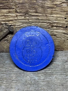 Vintage Wise 🦉 Kartoffelchips Werbung Kunststoff Flaschenverschluss, wiederverwendbar, blau - Bild 1 von 7