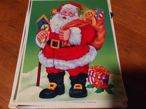 Navidad Papá Noel 1 Ventana Grande Adhesiva Vintage - Imagen 1 de 1