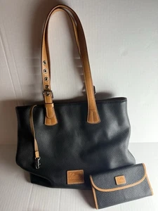Dooney and Bourke, Gray Pebbled Leather with Buckle Handle Straps, w/ Wallet - Picture 1 of 8