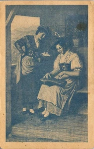 Vintage Postcard Pretty Ladies Alpine or Tyrolean Dress Playing Zither Music - Picture 1 of 3