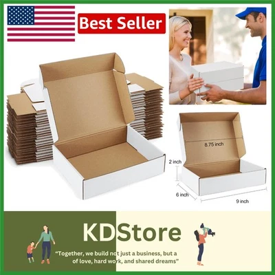 9x6x2 White Small Shipping Boxes - 25 Pack - Image 1 of 4