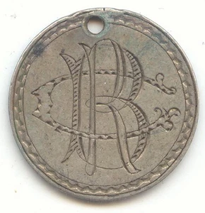 1875 Seated Liberty Dime Love Token, Letters B R C - Picture 1 of 2