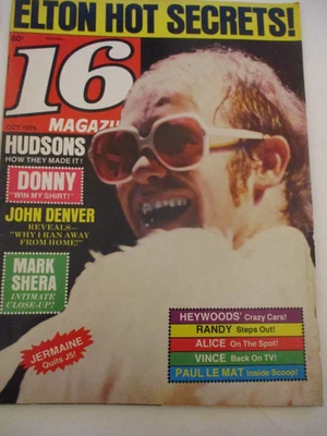 Elton John, The Osmonds, John Denver - 16 Magazine 1975 - Image 1 of 4