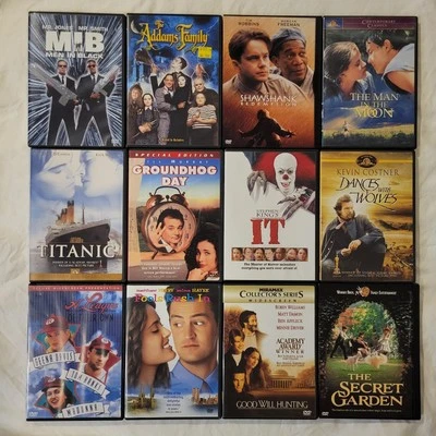 90s Movie Lot 12 DVDs 1990s Films Good Will Titanic Shawshank Adams Family It - Image 1 of 4