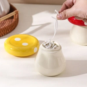 Ceramics Mushroom Toothpick Box Cute Toothbridge Holder Restaurant Kitchen - Picture 1 of 14