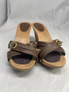 Bally Joely shoes Woman’s Size 7 Brown Heels Made In Italy Straps - Picture 1 of 8
