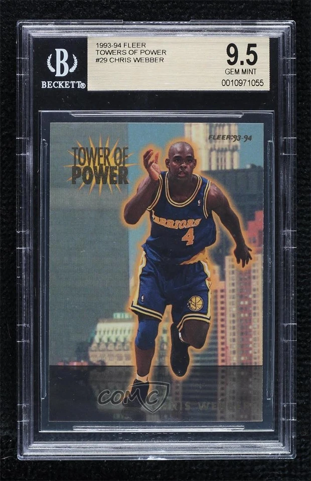 1993-94 Fleer Tower of Power Chris Webber #29 BGS 9.5 GEM MINT Rookie RC HOF - Image 1 of 2