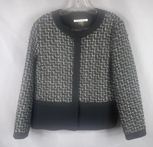 Peter Nygard Jacket Womens Petites 14 Black Boucle Tweed Blazer Career - Picture 1 of 8