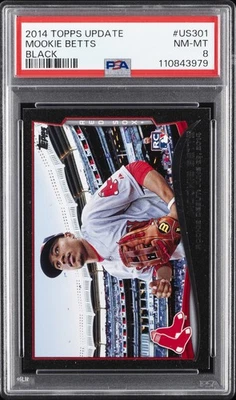 2014 TOPPS UPDATE BLACK #US301 MOOKIE BETTS 27/63 PSA 8 - Image 1 of 2