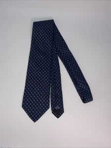 Emporio Armani Neck Tie Blue Silk Geometric Squares Made In Italy 59”x3.75” - Picture 1 of 6
