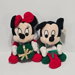 NEW OLD STOCK WDW Weihnachten Baby Mickey & Minnie großer Sitzsack Plüsch - Bild 1 von 6