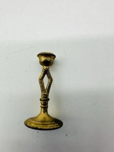 Vintage Petite Candlestick Taper Candle Holders 1.25" Tall Tarnished Miniature - Picture 1 of 5