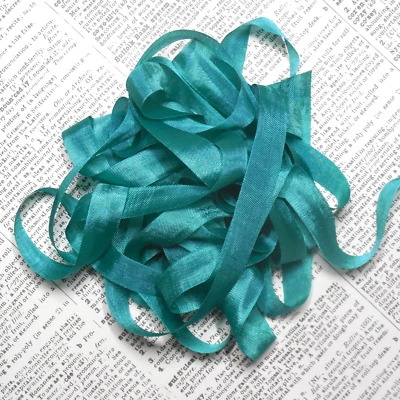 Vintage Seam Binding Ribbon Jade Green 5 Yards Woven Edge Rayon Sewing Trim - Image 1 of 4