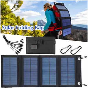 10W Solar Panel Folding Power Bank USB Charger For Camping Backpack Survival L¬ - Picture 1 of 11