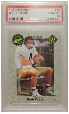 Tarjeta Classic Brett Favre RC 1991 clasificación PSA 10. Foto 1 de 2