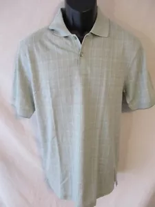 Haggar Cotton Blend Size S Mint Jade Plaid Short Sleeve Polo SR$45 NEW - Picture 1 of 3
