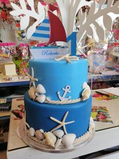 Tema MARE Torta Finta Scenografica BATTESIMO Compleanno Festa Party