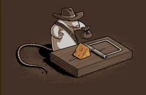 Very Cute Indiana Jones as a Mouse Satire Teefury Ladies Shirt NEW RARE - Picture 1 of 1