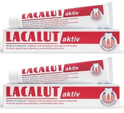 4x LACALUT AKTIV Daily Toothpaste For Bleeding Gums 75ml ( 4x 75ml ) EXP 11/2027