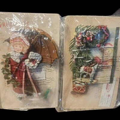 Pr Christmas Tin Pop Out Wall Decor Sculpture9"x5.5" Victorian Look Home Int NOS - Image 1 of 4