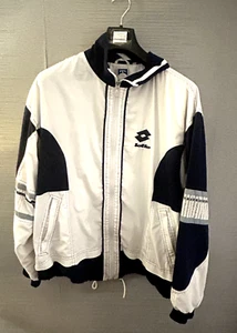 EXTRA EXTRA LARGE MENS VINTAGE 90'S NAVY AND WHITE LOTTO WINDBREAKER JACKET - Picture 1 of 5