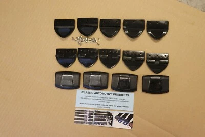 HOLDEN HT HG HQ Seatbelt Adjuster Cap x 4 & Seatbelt Tongue x 10 BLACK - SET - image 1 of 4