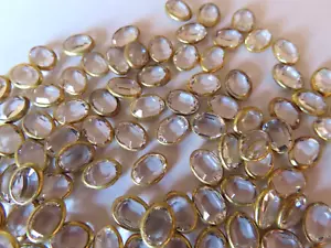 50 Swarovski Channel Oval Rhinestones 8x6mm Crystal/ Brass settings. - Picture 1 of 1
