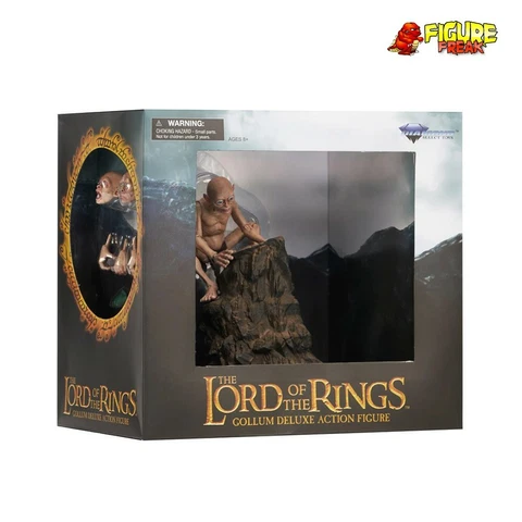Lord of the Rings Select Gollum Deluxe 7" Figure w/ Gimli Axe & Legolas Knives Cover
