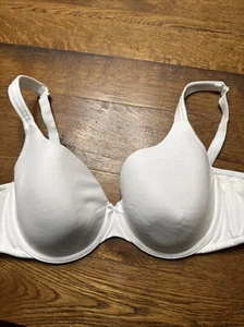 Cacique 44B T Shirt Lightly Lined Balconette Bra Underwire White Plus 44 B - Picture 1 of 10