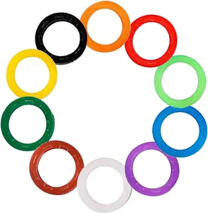 30Pcs Silicone Key Cap Tags,Plastic Key Identifier Coding Rings Key Caps Covers - Picture 1 of 7