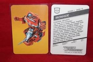 1985 Hasbro Transformers Card Ironhide #15 Orange Variation Autobots - Picture 1 of 2