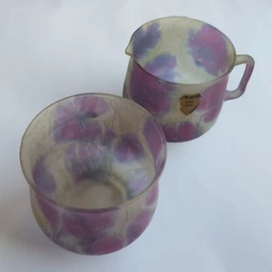 Kera Suchit art glass creamer sugar Israel Yehud Handcraft Jerusalem vintage 8cm - Picture 1 of 16