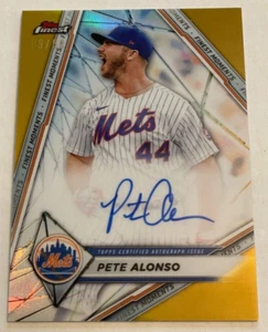 2022 Topps Finest Moments Pete Alonso Gold Refractor Autograph Auto #9/50 - Picture 1 of 2