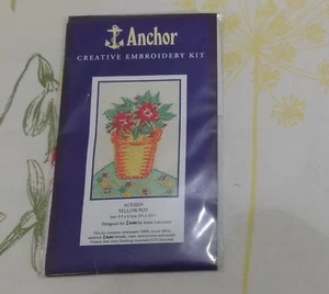 Anchor Creative Embroidery Kit ACE 2024 YELLOW POT - Picture 1 of 2
