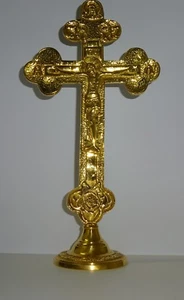 Cruz de altar crucifijo Jesús cruz de pie latón cruz de mesa cruz autel Croix  - Imagen 1 de 6