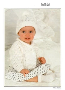 baby girls boys jacket and hat double knit knitting pattern COPY a5 - Picture 1 of 1