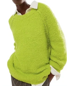 NEU FREE PEOPLE TEDDY FLAUSCHIGER LIMETTENGRÜN PULLOVER TUNIKA SMALL  - Bild 1 von 8