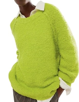 NUEVO FREE PEOPLE PELUCHE DIFUSO VERDE LIMA SUÉTER TÚNICA PEQUEÑO  Foto 1 de 4