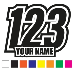 Race Numbers Set of 3 Car Motorbike Motocross Quad MX Kart Vinyl Stickers Decals - Picture 1 of 4