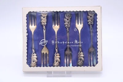 6x Antiko Hildesheimer Rose versilbert 100er Kuchengabeln Gabeln Besteck - Bild 1 von 4