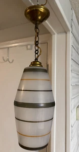 French vintage hanging lamp frosted glass - any room 1960 style - Picture 1 of 10