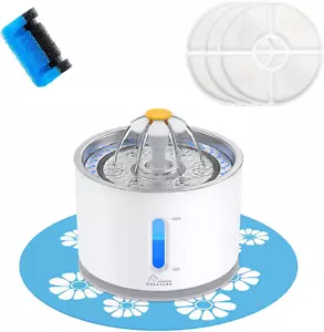 Katzenbrunnen Edelstahl, 81Oz/2,4L Katzenbrunnen mit Wasserstand Wind - Bild 1 von 12