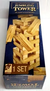 Jumbling Tower Legno Massello 39 Blocchi Impilabili Gioco Famiglia Divertimento Crea NUOVO - Foto 1 di 3