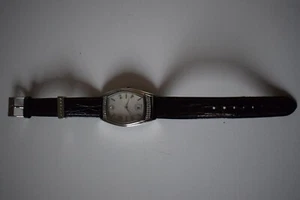 Oliver Weber Swarovski Damen Armbanduhr Silber Dunkelblau Lederarmband Oval - Bild 1 von 4