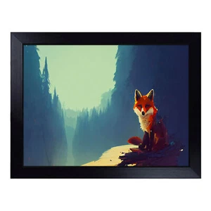 Favourable Fox Abstract Lap Tray Cushioned Bean Bag Padded TV Dinner Desk - Picture 1 of 4