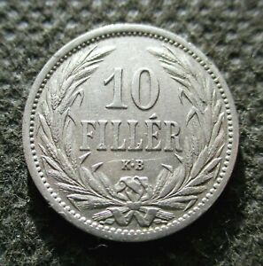 OLD COIN OF AUSTRIA-HUNGARY EMPIRE 10 FILLER 1895 FRANZ JOSEPH I