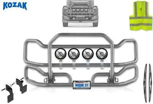 Grille Deer Guard Grey w/ Bracket Compatible with Mack CH Set-Back 1999-2003 - Picture 1 of 7