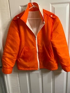 Großer doppelseitiger orange/weißer Mantel, Gr. Large, 2 Taschen innen & außen - Bild 1 von 4