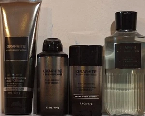 Bath & Body Works Men's Collection Graphite  Cream,Spray,Body Wash & Deodorant  - Picture 1 of 1