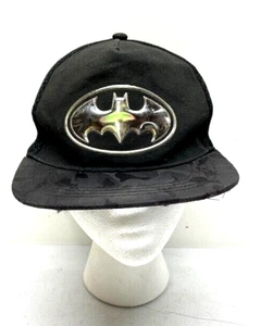  DC Comics Batman Snapback Hat Youth Black Silver Logo Berkshire Kids Cap - Picture 1 of 11